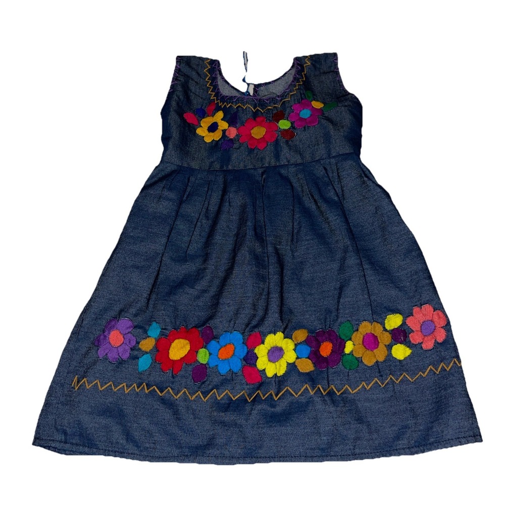Embroidered Guatemala‎ Mexican Handmade Toddler Dress Size 2